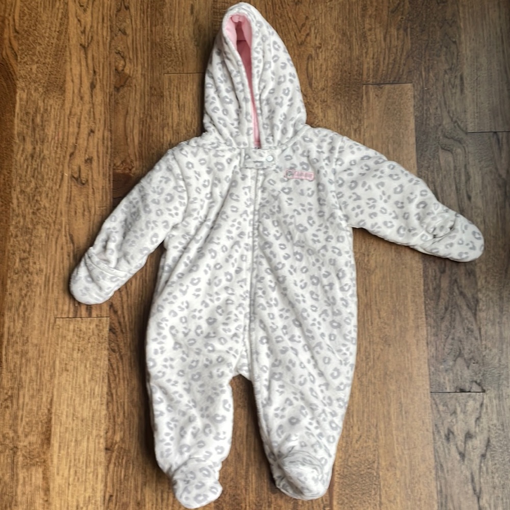 Snow leopard print snow suit